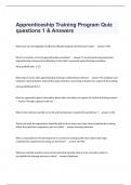 Apprenticeship Training Program Quiz questions 1 & Answers