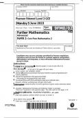 A LEVEL EDEXCEL FURTHER MATHEMATICS CORE PURE MATHS PAPERS 1&2  2023