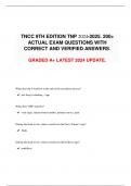 TNCC 9TH EDITION TNP  2024-2025. 200+ ACTUAL EXAM QUESTIONS WITH CORRECT AND VERIFIED ANSWERS.