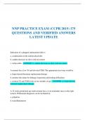 NNP PRACTICE EXAM (CCPR 2015) 175 QUESTIONS AND VERIFIED ANSWERS LATEST UPDATE