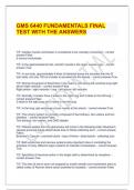GMS 6440 FUNDAMENTALS FINAL TEST WITH THE ANSWERS