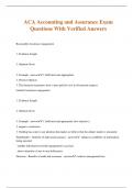ACA Accounting and Assurance Exam Questions With Verified Answers