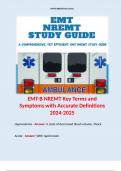 EMT-B NREMT Key Terms and Symptoms with Accurate Definitions 
