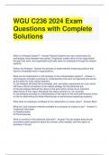 WGU C236 2024 Exam Questions with Complete Solutions