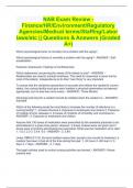 NAB CORE RCAL Comprehensive Exam BUNDLE (Package Deal) || With Complete Questions & 100% Verified Answers (Finance/HR/Environment/Regulatory Agencies/Medical terms/Staffing/Labor laws/etc)