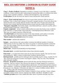 BIOL 235 MIDTERM 1 (VERSION B) STUDY GUIDE LATEST GUIDE FOR ATHABASCA UNIVERSITY.