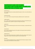 KUZENSKI'S MIE 305 EXAM 2 VOCABULARY EXAM WITH COMPLETE VERIFIED SOLUTIONS 2024.