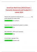 American Red Cross (ACLS) Exam | Correctly Answered and Graded A+ | Latest 2024
