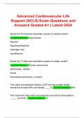 Advanced Cardiovascular Life Support (ACLS) Exam Questions and Answers Graded A+ | Latest 2024