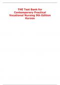 THE Test Bank for Contemporary Practical Vocational Nursing 9th Edition Kurzen