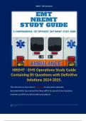 NREMT - EMS Operations Study Guide Containing 85 Questions with Definitive Solutions 2024-2025. 