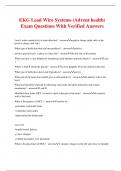 EKG Lead Wire Systems (Advent health) Exam Questions With Verified Answers