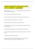  ARUBA DRIVER'S EXAM 2024 WITH 100% CORRECT ANSWERS