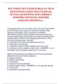 NCCT PRACTICE EXAM SURGICAL TECH  QUESTIONS LATEST REAL EXAM 180  ACTUAL QUESTIONS AND CORRECT  ANSWERS DETAILED ANSWERS  ALREADY GRADED A+.