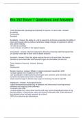 Bio 252 Exam 1 Questions and Answers