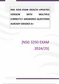 NSG 3250 EXAM 2024/25 UPDATED VERSION WITH MULTIPLE CORRECTLY ANSWERED QUESTIONS ALREADY GRADED A