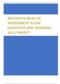 Advanced Health Assessment Exam Questions And Answers All correct