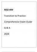 (GCU) NSG-444 TRANSITION TO PRACTICE COMPREHENSIVE E(GCU) NSG-444 TRANSITION TO PRACTICE COMPREHENSIVE EXAM GUIDE Q & A 2024.AM GUIDE Q & A 2024.