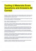 Tooling U Materials Exam Questions and Answers All Correct