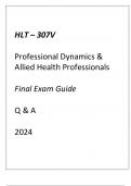 (GCU) HLT-307V PROFESSIONAL DYNAMICS & ALLIED HEALTH PROFESSION(GCU) HLT-307V PROFESSIONAL DYNAMICS & ALLIED HEALTH PROFESSIONALS FINAL EXAMALS FINAL EXAM