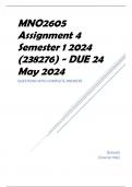 MNO2605 Assignment 4 Semester 1 2024 (238276) - DUE 24 May 2024