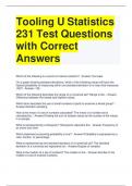 Tooling U Statistics 231 Test Questions with Correct Answers