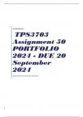 TPS3703 Assignment 50 PORTFOLIO 2024 - DUE 20 September 2024