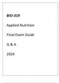 (GCU) BIO-319 APPLIED NUTRITION FINAL EXAM GUIDE Q & A 2024