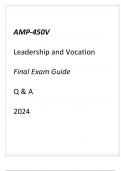 (GCU) AMP-450V LEADERSHIP & VOCATION FINAL EXAM GUIDE Q & A 2024.