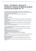 Neuro - Test Banks - Brunner & Suddarth's Textbook of Medical-Surgical Nursing 14e Chapter 65 - 70.Questions and answers all correct