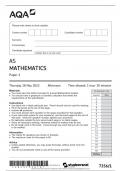 AQA AS MATHEMATICS Paper 1 Thursday 18 May 2023