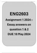 ENG2603 ASSIGNMENT 1 2024 ESSAYS