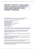 SUBTEST 1 RICA (For meeting Word analysis and fluency subsection of RICA) QUESTIONS WITH 100% CORRECT ANSWERS.