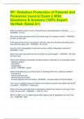 RP: Radiation Protection of Patients and Personnel (nena's) Exam || With Questions & Answers (100% Expert Verified- Rated A+)