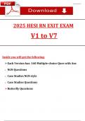 2025 HESI RN Exit Exam (V1 - V7) Actual Qs & Ans to Pass the Exam, 100% Verified - PDF