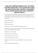 HESI RN COMPREHENSIVE EXIT V2 EXAM ON MED SURG REAL EXIT EXAM WITH NGN 300 QUESTIONS AND CORRECT ANSWERS REAL EXAM QUESTIONS AND ANSWERS (BRAND NEW!!)