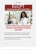 ExCPT Practice Exam Containing 120 Questions with Definitive Solutions 2024-2025. Contains Terms like: Which of the following may be performed only by a pharmacist? - Answer: Accepting a return call from a prescriber's office clarifying a prescription.