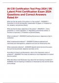 IAI CSI Certification Test Prep 2024 | IAI  Latent Print Certification Exam 2024  Questions and Correct Answers  Rated A+