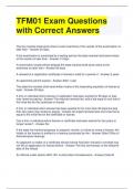 TFM01 Exam Questions with Correct Answers (1)