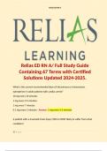 Relias ED RN A/ Full Study Guide Containing 67 Terms with Certified Solutions Updated 2024-2025.