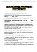 Aviation Exam 1 Questions And Answers @ 2024