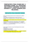 FIREFIGHTER EXAMS BUNDLE 2024 | FIREFIGHTER 1 FINAL EXAM | FIREFIGHTER 2 FINAL EXAM | TEST BANKS | S 130 FIREFIGHTER TRAINING EXAM | FIREFIGHTER HAZMAT OPS EXAM | FIRE OFFICER I TOTAL FORCE EXAM | ALL  IN ONE | STUDY THIS ONE!