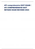 ATI comprehensive EXIT EXAM / ATI COMPREHENSIVE EXIT RETAKE EXAM REVISED 2024