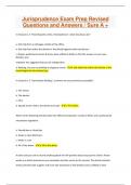 Jurisprudence Exam Prep Revised Questions and Answers / Sure A +