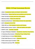 OSHA 10 Final Assessment Review Questions with 100% Correct Answers | Verified | Latest Update