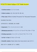 NYSCTE Multi-Subject CST Math Section  (2024/2025) Newest Questions and Answers (Verified Answers)