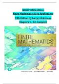 Solution Manual For Finite Mathematics and Its Applications, 13 Edition by Larry J. Goldstein, Verified Chapters 1 - 12, Complete Newest Version