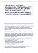 CATEGORY E: TURF AND ORNAMENTALS PESTICIDE SAFETY EDUCATION MANUAL 4th EDITION JUNE, 2024 UNIVERSITY OF MINNESOTA EXTENSION (Chapter 2: Pesticides in the environment) 2024!!