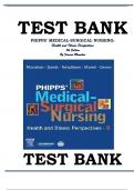 test bank for phipps medical surgical nursing health and illness perspectives 8th edition  A+ latest updated 2024