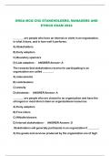 ORGA MCQ CH2 STAKEHOLDERS, MANAGERS AND ETHICS EXAM 2024